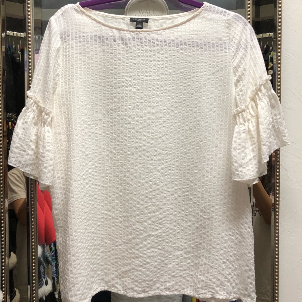 Ann Taylor ruffle sleeve top